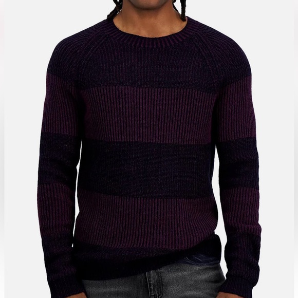 INC International Concepts Mens Striped Crewneck Ribbed LongSleeve Sweater Small - Picture 2 of 9